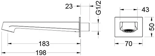 Излив для скрытого монтажа Aquatek Оберон чёрный матовый AQ1241MB
