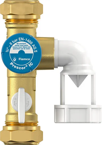 Группа безопасности бойлера 22мм 8 бар Flamco Prescor IC ¾ compression 27190
