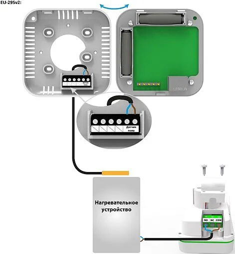 Беспроводной комнатный двухпозиционный регулятор котла TECH ST-295 v2 белый WG.11.0470