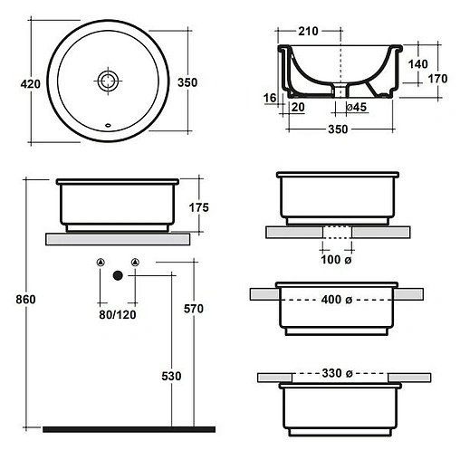 Раковина Olympia Tris 42 белый LIL4242001 Раковина Olympia Tris 42 белый LIL4242001