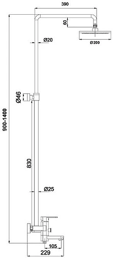 Душевая система со смесителем для ванны Timo Beverly хром SX-1060/00 (1070)