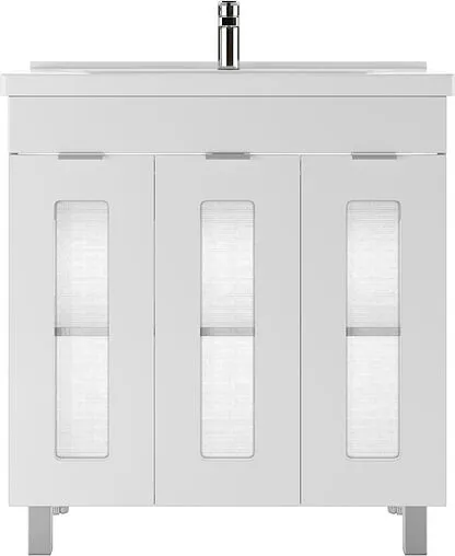 Тумба-умывальник напольный Айсберг Кристалл 80 белый DA1803T+1WH302251