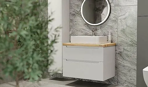 Тумба-умывальник подвесная Jorno Wood 80 белый wood.01.80/P/W+ Тумба-умывальник подвесная Jorno Wood 80 белый wood.01.80/P/W+