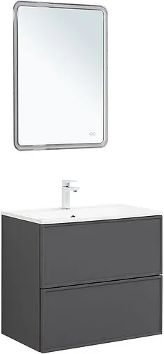 Тумба-умывальник Aquanet Арт 75 ясень графит 00329064+00318925