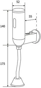 Автоматический кран для писсуара beWash Photocell хром глянцевый BWAM0UT309, 2
