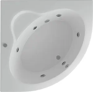 Ванна акриловая с гидромассажем Aquatek Калипсо 146x146 с фронтальной панелью с каркасом (разборный), с гидромассажем (пневмоуправление) KAL146-0000005, 1