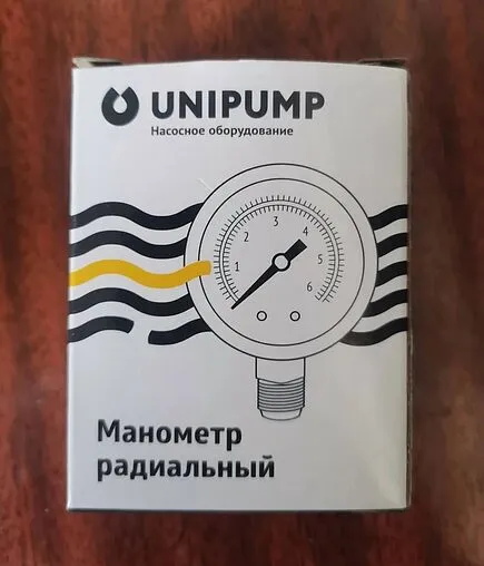 Манометр аксиальный UniPump 50мм 6 бар ¼&quot; 43989