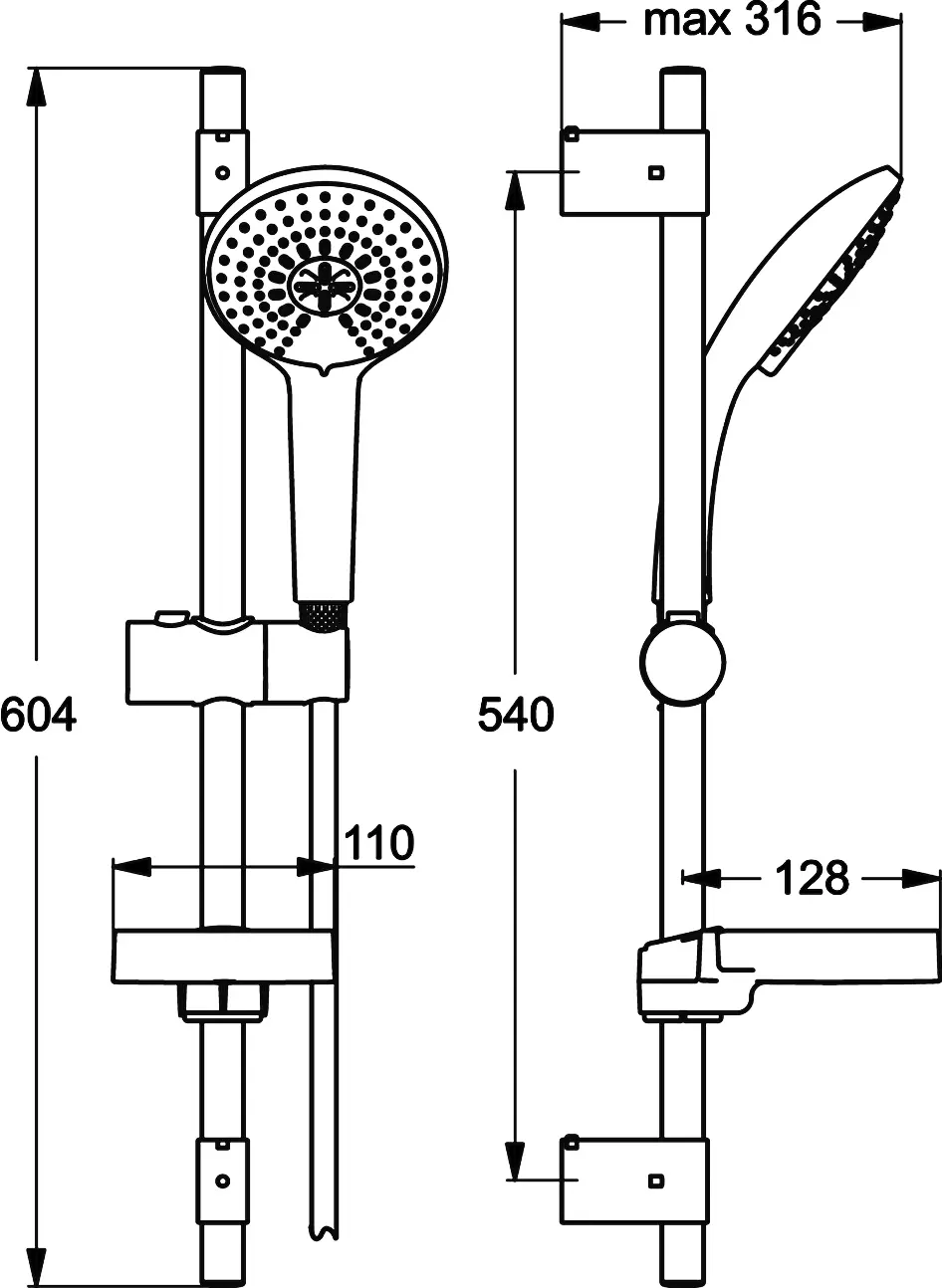 Душевая стойка Ideal Standard IdealRain хром B9425AA Душевая стойка Ideal Standard IdealRain хром B9425AA, 2