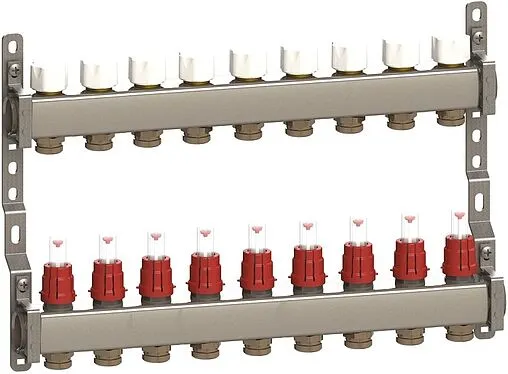 Группа коллекторная с расходомерами 9 отводов 1&quot;в/в x ¾&quot;ек General Fittings CX RBR91612400900