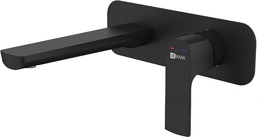 Смеситель для раковины из стены Lemark Ursus чёрный матовый LM7226BL