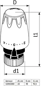 Головка термостатическая Uni-Fitt DX белый 169D1000 Головка термостатическая Uni-Fitt DX белый 169D1000, 2