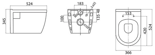 Комплект 5 в 1 BelBagno Loto BB070CHR/BB070SC/BB002-80/BB006-PR-CHROME.M с кнопкой хром матовый