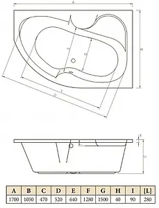 Ванна акриловая C-bath Atlas 170x105 R CBA00203R Ванна акриловая C-bath Atlas 170x105 R CBA00203R, 2