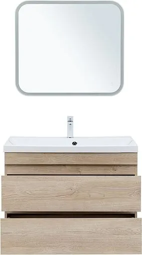 Тумба-умывальник подвесная Aquanet Нота New 90 дуб светлый 00334199+00204119