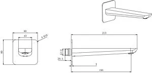 Излив для скрытого монтажа Aquatek Вега хром AQ1041CR, 2