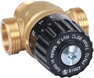 Трехходовой термостатический смесительный клапан ¾&quot; +30...+65°С Kvs 1.8 Stout SVM-0125-186520, 4