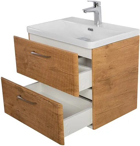 Тумба-умывальник подвесная BelBagno DUE 60 Rovere Nature DUE-600-2C-SO-RN-P+BB-8076-3-60