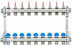 Группа коллекторная с расходомерами 9 отводов 1&quot;н/н x ¾&quot;ек Watts HKV2013AF 10070007