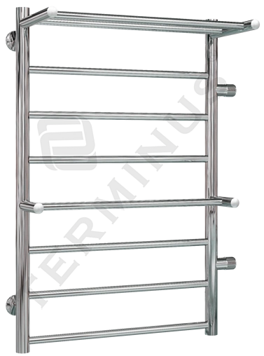 Полотенцесушитель водяной лесенка Terminus Анкона с полкой П8 500х801 б/п 500 полированная сталь 4620768888809