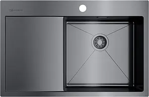 Мойка кухонная Omoikiri Akisame 78-GM-R вороненая сталь 4973100 Мойка кухонная Omoikiri Akisame 78-GM-R вороненая сталь 4973100, 1