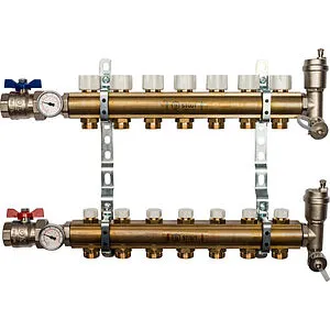 Группа коллекторная без расходомеров 7 отводов 1&quot;в/в x ¾&quot;ек Stout SMB 0468 000007, 1