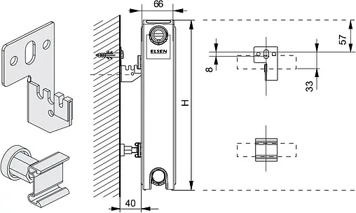 Радиатор стальной панельный Elsen ERK тип 21 500 x 600 мм ERK210506 Радиатор стальной панельный Elsen ERK тип 21 500 x 600 мм ERK210506