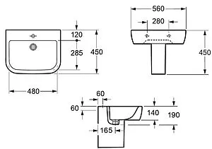 Раковина Allen Brau Infinity 56 белый 4.21007.20 Раковина Allen Brau Infinity 56 белый 4.21007.20, 2