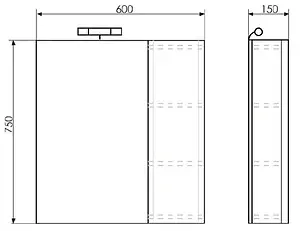 Шкаф-зеркало Comforty Рим 60 cерый 00003132546CF Шкаф-зеркало Comforty Рим 60 cерый 00003132546CF, 2