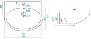 Раковина Santek Цезарь 60 белый 1WH110526, 2