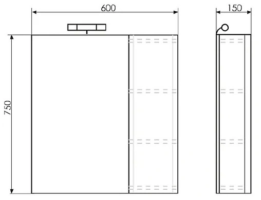 Шкаф-зеркало Comforty Рим 60 cерый 00003132546CF