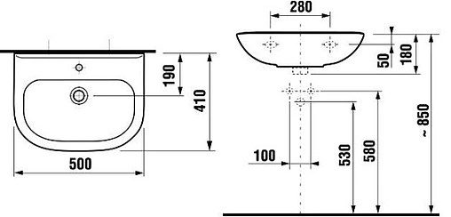 Раковина Jika Olymp 50 белый 8106110001049
