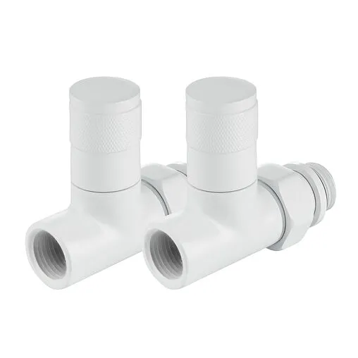 Комплект вентилей запорных прямых ½&quot; в/н Royal Thermo Piano белый RTE 56.0010