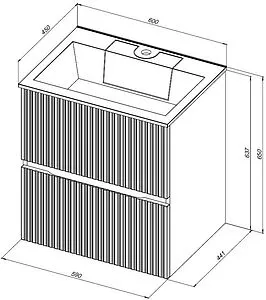 Тумба-умывальник Aquanet Джейн 60 маренго 00313300+, 2