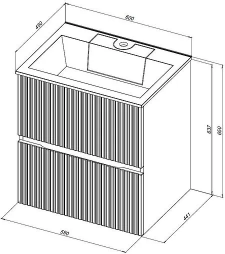 Тумба-умывальник Aquanet Джейн 60 маренго 00313300+