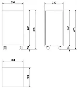 Комод Cersanit Smart 35 ясень/белый B-KD-SMA/Wh, 2