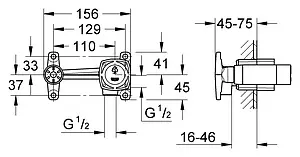 Скрытая часть смесителя для ванны Grohe Grandera 23319000, 2