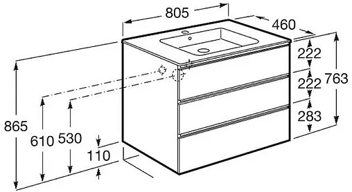 Тумба под умывальник Roca The Gap 80 городской дуб A857406402