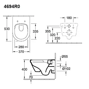 Унитаз подвесной безободковый Villeroy&Boch Architectura белый 4694HR01, 2