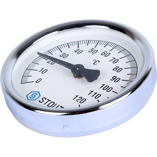 Термометр биметаллический накладной Stout 80мм 120°С от 1 до 2&quot; SIM-0004-800015