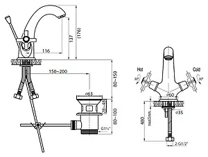 Смеситель для раковины Cezares Lord бронза LORD-LS1-02 Смеситель для раковины Cezares Lord бронза LORD-LS1-02, 3