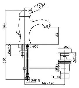 Смеситель для раковины Cezares Vintage хром VINTAGE-LSM1-01-Sw Смеситель для раковины Cezares Vintage хром VINTAGE-LSM1-01-Sw, 2