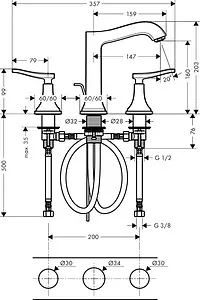 Смеситель для раковины Hansgrohe Metropol Classic 160 хром 31331000 Смеситель для раковины Hansgrohe Metropol Classic 160 хром 31331000, 2