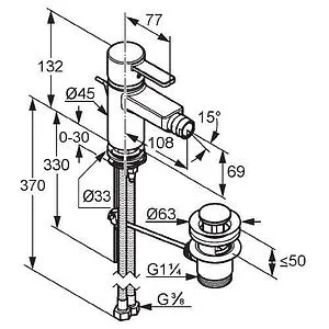 Смеситель для биде Kludi Zenta белый/хром 385309175, 2