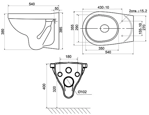 Унитаз подвесной Santeri Альфа белый 1.3255.9.S00.00B.0