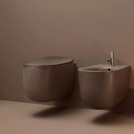 Унитаз подвесной безободковый Kerasan Nolita Tornado Borgogna matt 531575