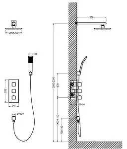 Душевая система с термостатом для душа Timo Tetra-thermo золото матовое SX-0179/17SM Душевая система с термостатом для душа Timo Tetra-thermo золото матовое SX-0179/17SM, 2