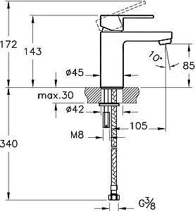 Смеситель для раковины VitrA Fuga хром A41056EXP Смеситель для раковины VitrA Fuga хром A41056EXP, 2