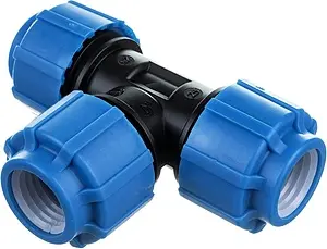 Тройник компрессионный соединительный 25мм x 25мм x 25мм ТПК-Аква 50050025 Тройник компрессионный соединительный 25мм x 25мм x 25мм ТПК-Аква 50050025, 1