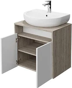 Тумба-умывальник подвесная Kerama Marazzi Pro 60 белый\дуб орегон PRO.60.2WHT+ Тумба-умывальник подвесная Kerama Marazzi Pro 60 белый\дуб орегон PRO.60.2WHT+, 4