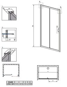 Дверь в нишу 1400мм прозрачное стекло Radaway Premium Plus DWJ 140 33323-01-01N Дверь в нишу 1400мм прозрачное стекло Radaway Premium Plus DWJ 140 33323-01-01N, 2